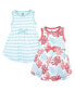 ფოტო #1 პროდუქტის Baby Girls Baby Organic Cotton Short-Sleeve and Long-Sleeve Dresses, Coral Reef