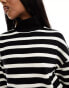 Фото #8 товара NA-kd nigh neck striped jumper in black and white