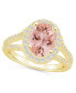 Фото #1 товара Morganite (2-1/2 ct. t.w.) and Diamond (3/4 ct. t.w.) Halo Ring in 14K Yellow Gold