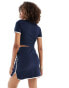 Pieces Sport Core mini skirt co-ord with contrast trim in navy and white