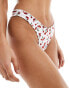 Motel veroly cherry print tie side bikini bottom in white