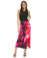 Фото #5 товара Women's Printed Satin Sarong Midi Skirt