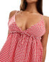 Фото #3 товара Miss Selfridge gingham peplum cami top