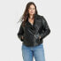 Фото #1 товара Women's Faux Leather Moto Jacket - Ava & Viv Black 3X