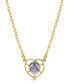 14K Gold-Dipped Porcelain Rose Heart Necklace