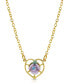 2028 14K Gold-Dipped Porcelain Rose Heart Necklace