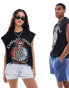 Фото #2 товара ASOS DESIGN unisex oversized license vest in black with Grateful Dead print