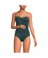 ფოტო #3 პროდუქტის Women's Chlorine Resistant Shine Wrap Bandeau Tankini Swimsuit Top with Removable Adjustable Straps