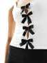 Фото #3 товара Fashionkilla white bow detail vest top in white