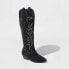 Фото #1 товара Women's Sommer Stitch Wide Calf Western Boots - Universal Thread Black 5WC