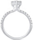 ფოტო #4 პროდუქტის Diamond Pear-Shaped Cluster Engagement Ring (1 ct. t.w.) in 14k White Gold