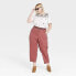Фото #2 товара Women's Mid-Rise Tapered Fit Pants - Knox Rose Rose Red 3X