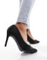 New Look satin mesh court heeled shoes in black