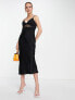 Фото #7 товара Topshop lace trim midi slip dress in black