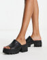 Фото #1 товара Timberland everleigh mule sandals in black full grain leather