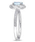 ფოტო #4 პროდუქტის Blue Topaz (1 ct. t.w.) and Diamond (1/6 ct. t.w.) Swirl Ring in 10k White Gold