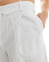 Mango pinstripe tailored shorts in white