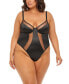 Фото #3 товара Women's Plus Size Royale Unlined Underwire Teddy with Sheer Illusion Detail