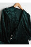 Фото #3 товара Kadın Yeşil Kruvaze Elbise