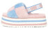 UGG Disco Checker Slide 羊皮 厚底凉拖 女款 粉蓝 / Ботинки UGG Disco Checker Slide 1113490-PSTR