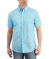 ფოტო #1 პროდუქტის Men's Texture Check Stretch Cotton Shirt, Created for Macy's