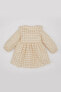 Kız Bebek Kareli Uzun Kollu Twill Elbise C0547A524SP