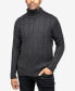 Фото #1 товара Men's Cable Knit Roll Neck Sweater