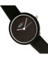 ფოტო #2 პროდუქტის Unisex Blade Black Leatherette Strap Watch 37mm