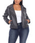 ფოტო #1 პროდუქტის Plus Size Faux Leather Jacket