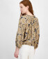 ფოტო #2 პროდუქტის Women's Printed Ruffled Split-Neck Top