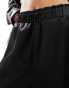 New Look satin wide leg trouser in black