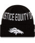 Фото #2 товара Men's Black Denver Broncos Team Social Justice Cuffed Knit Hat