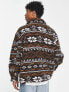 Фото #2 товара Reclaimed Vintage aztec print shacket in brown