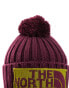 The North Face Heritage Ski Tuke chunky knit beanie in burgundy