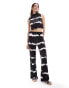 Фото #5 товара ONLY plisse tie dye trouser co-ord in black