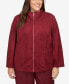 Plus Size Mulberry Street Paneled Suede Zip Up Jacket