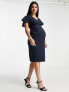 Фото #4 товара ASOS DESIGN Maternity angel sleeve midi pencil dress in navy