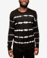 Men's Striped Tie Dye Crew Neck Sweater