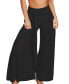 Women's Belted Sash Flounce Pants Черный, Small - фото #1