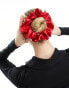 ASOS DESIGN satin scrunchie in red