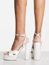 Фото #2 товара Be Mine Margot platform heeled sandals in ivory satin