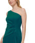 Plus Size Ruched One-Shoulder Gown