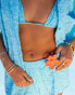 South Beach x Misha Grimes jacquard towelling beach shirt co-ord in light blue