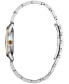 ფოტო #2 პროდუქტის Women's Swiss Slimline Diamond (1/20 ct. t.w.) Two-Tone Stainless Steel Bracelet Watch 30mm