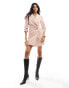 Фото #2 товара Miss Selfridge blazer dress with ruched detail in dusty pink