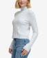 Фото #3 товара Women's Mock-Neck Long-Sleeve Ribbed Sweater