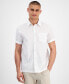 Фото #1 товара Men's Blake Linen Chambray Short Sleeve Button-Front Shirt, Created for Macy's