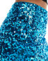 ASOS DESIGN sequin mini skirt in bright blue Синий, 42 - фото #3