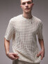 Футболка man Ecru Oversize Crochet Mesh