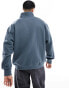 Фото #8 товара Weekday relaxed heavyweight half zip sweatshirt in teal grey